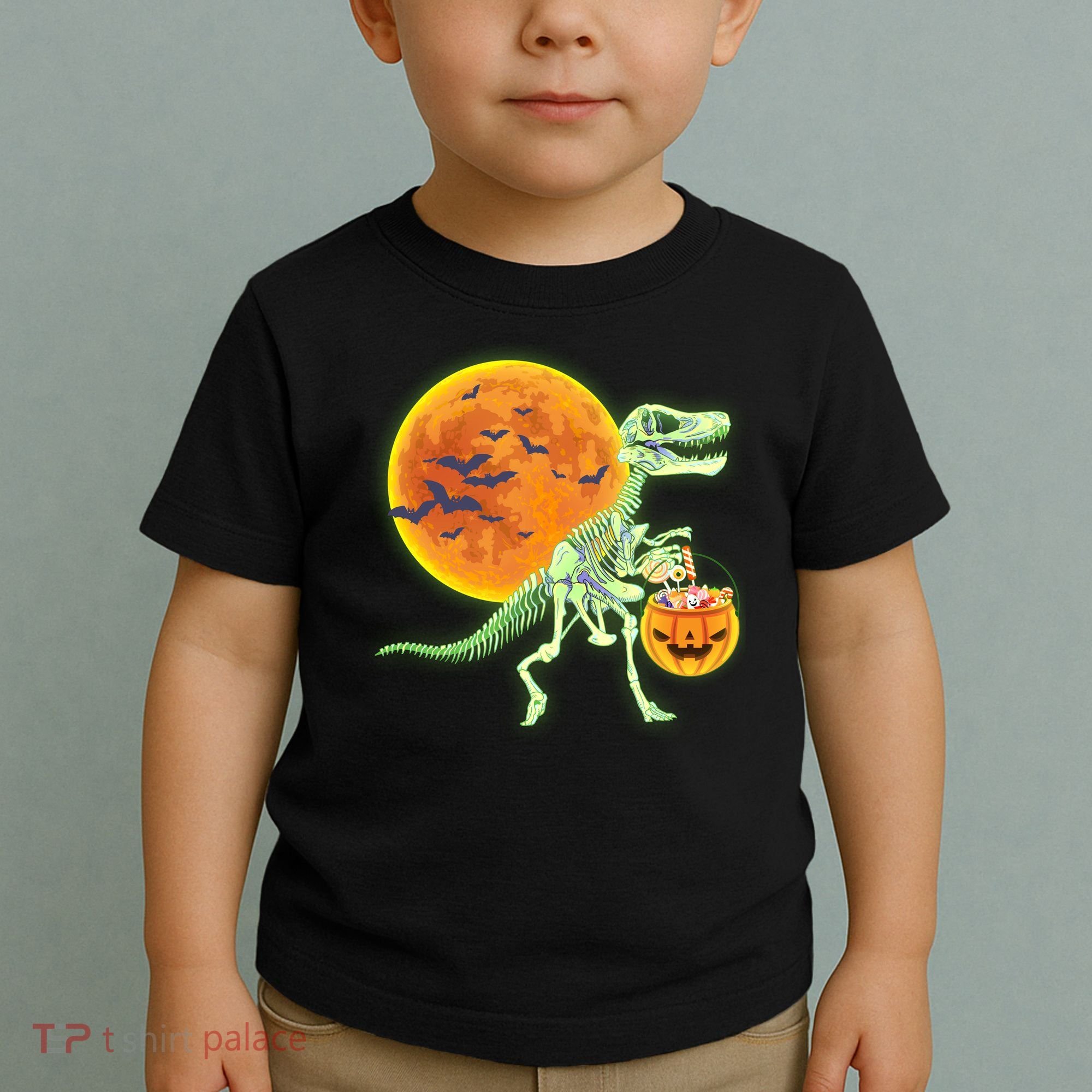 Full Moon T-Rex Dinosaur Skeleton Candy Toddler T-Shirt