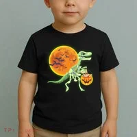 Full Moon T-Rex Dinosaur Skeleton Candy Toddler T-Shirt thumb 2