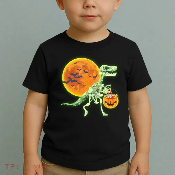 Full Moon T-Rex Dinosaur Skeleton Candy Toddler T-Shirt