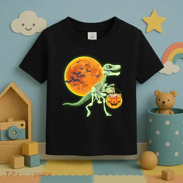 Full Moon T-Rex Dinosaur Skeleton Candy Toddler T-Shirt