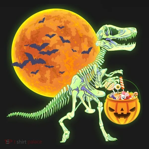 Full Moon T-Rex Dinosaur Skeleton Candy Toddler T-Shirt