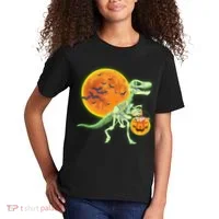 Full Moon T-Rex Dinosaur Skeleton Candy Kids T-Shirt thumb 2