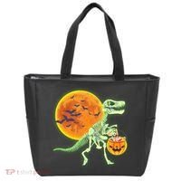 Full Moon T-Rex Dinosaur Skeleton Candy Tote Bag thumb 0