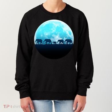 Full Moon With Elephant Family Women's Sweatshirt