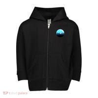 Full Moon With Elephant Family Toddler Zip Fleece Hoodie thumb 0