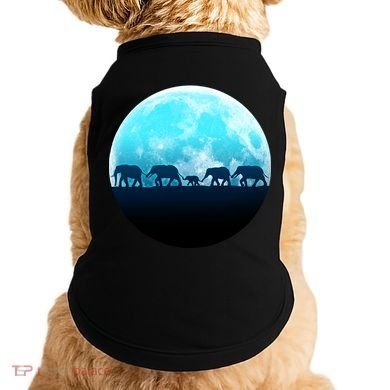 Full Moon With Elephant Family Doggie Tank