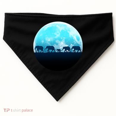 Full Moon With Elephant Family USA-Made Doggie Bandana