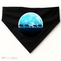 Full Moon With Elephant Family USA-Made Doggie Bandana thumb 0