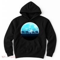 Full Moon With Elephant Family Hoodie thumb 0