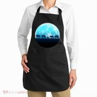 Full Moon With Elephant Family Apron thumb 2