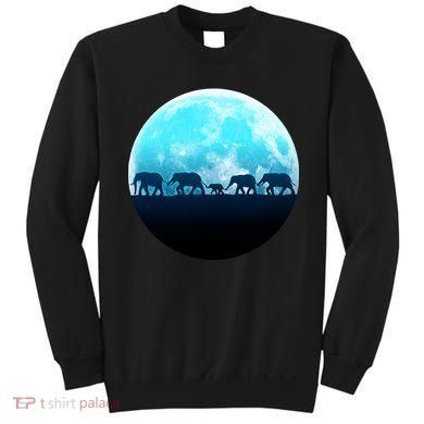 Full Moon With Elephant Family Sweatshirt