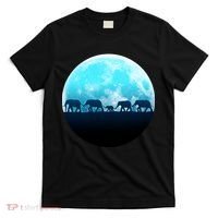 Full Moon With Elephant Family T-Shirt thumb 0
