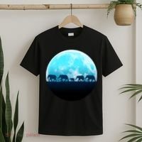 Full Moon With Elephant Family T-Shirt thumb 2