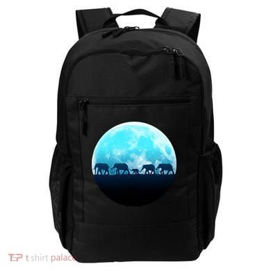 Full Moon With Elephant Family Backpack