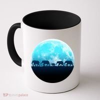 Full Moon With Elephant Family Coffee Mug thumb 0