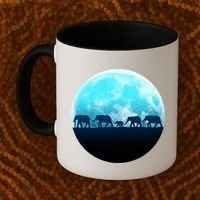 Full Moon With Elephant Family Coffee Mug thumb 2