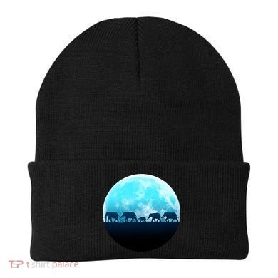 Full Moon With Elephant Family Beanie