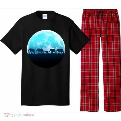 Full Moon With Elephant Family Pajama Set