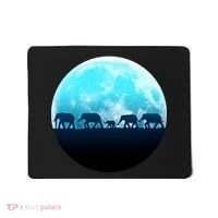 Full Moon With Elephant Family Mousepad thumb 0