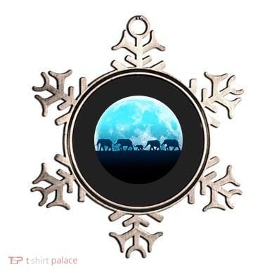 Full Moon With Elephant Family Ornament