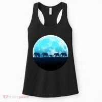Full Moon With Elephant Family Women's Tank Top thumb 0