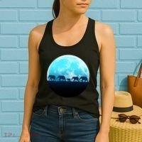 Full Moon With Elephant Family Women's Tank Top thumb 2