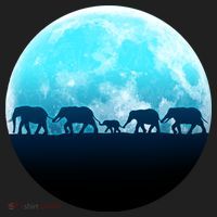 Full Moon With Elephant Family Hat thumb 2
