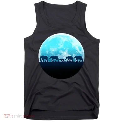 Full Moon With Elephant Family Tank Top