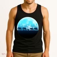 Full Moon With Elephant Family Tank Top thumb 3