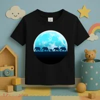 Full Moon With Elephant Family Toddler T-Shirt thumb 3