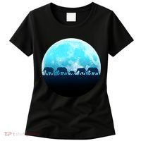 Full Moon With Elephant Family Women's T-Shirt thumb 0