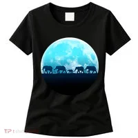 Full Moon With Elephant Family Women's T-Shirt thumb 0