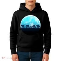 Full Moon With Elephant Family Kids Hoodie thumb 4