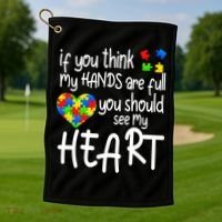 Full Of Heart Autism Parent Golf Towel thumb 1
