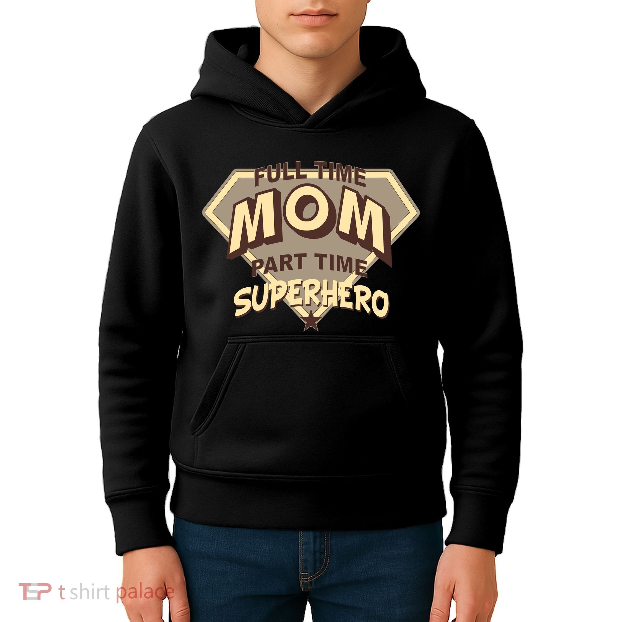 Full Time Mom Part Time Superhero Kids Hoodie