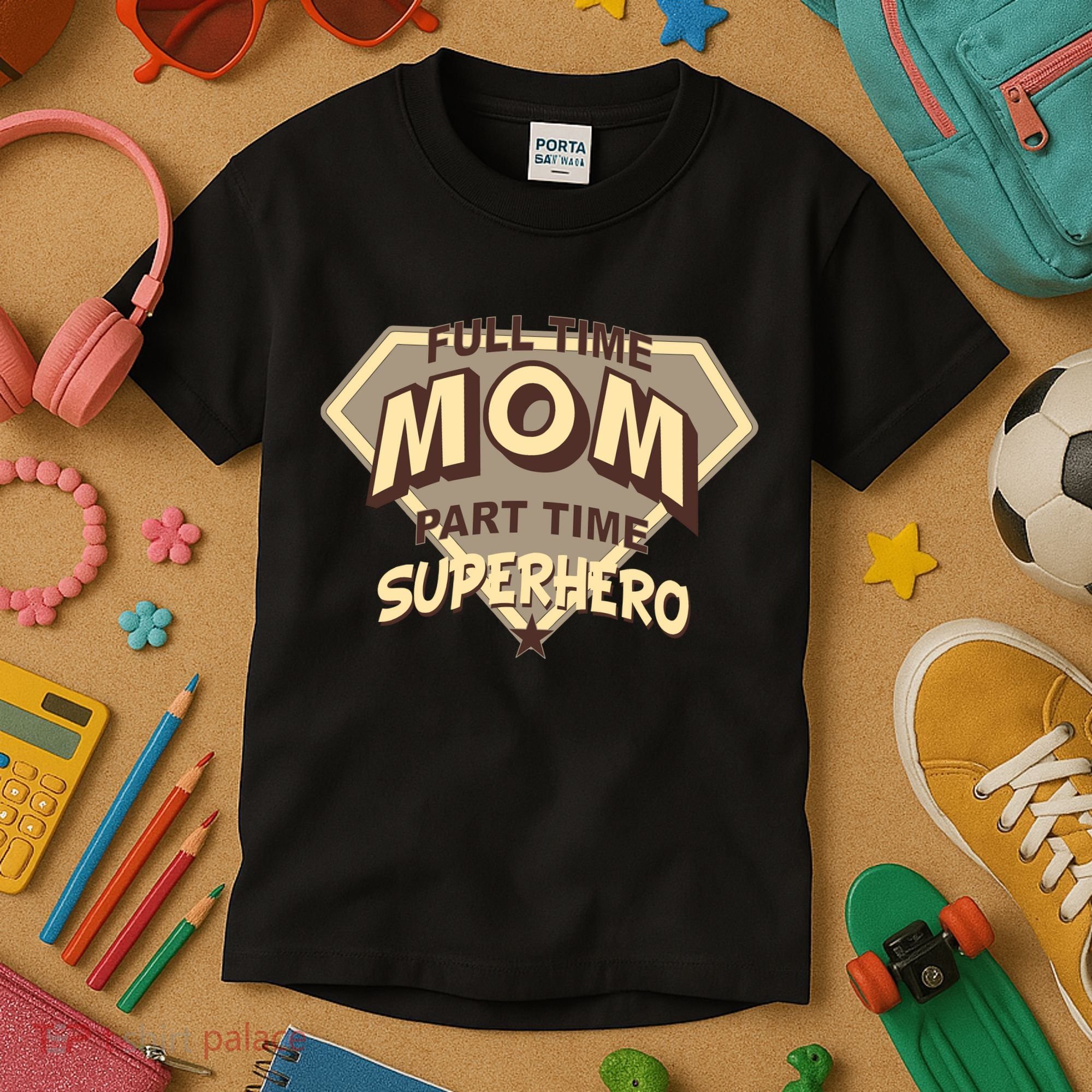 Full Time Mom Part Time Superhero Kids T-Shirt