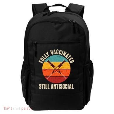 Fully Vaccinated Still Antisocial Vintage Backpack