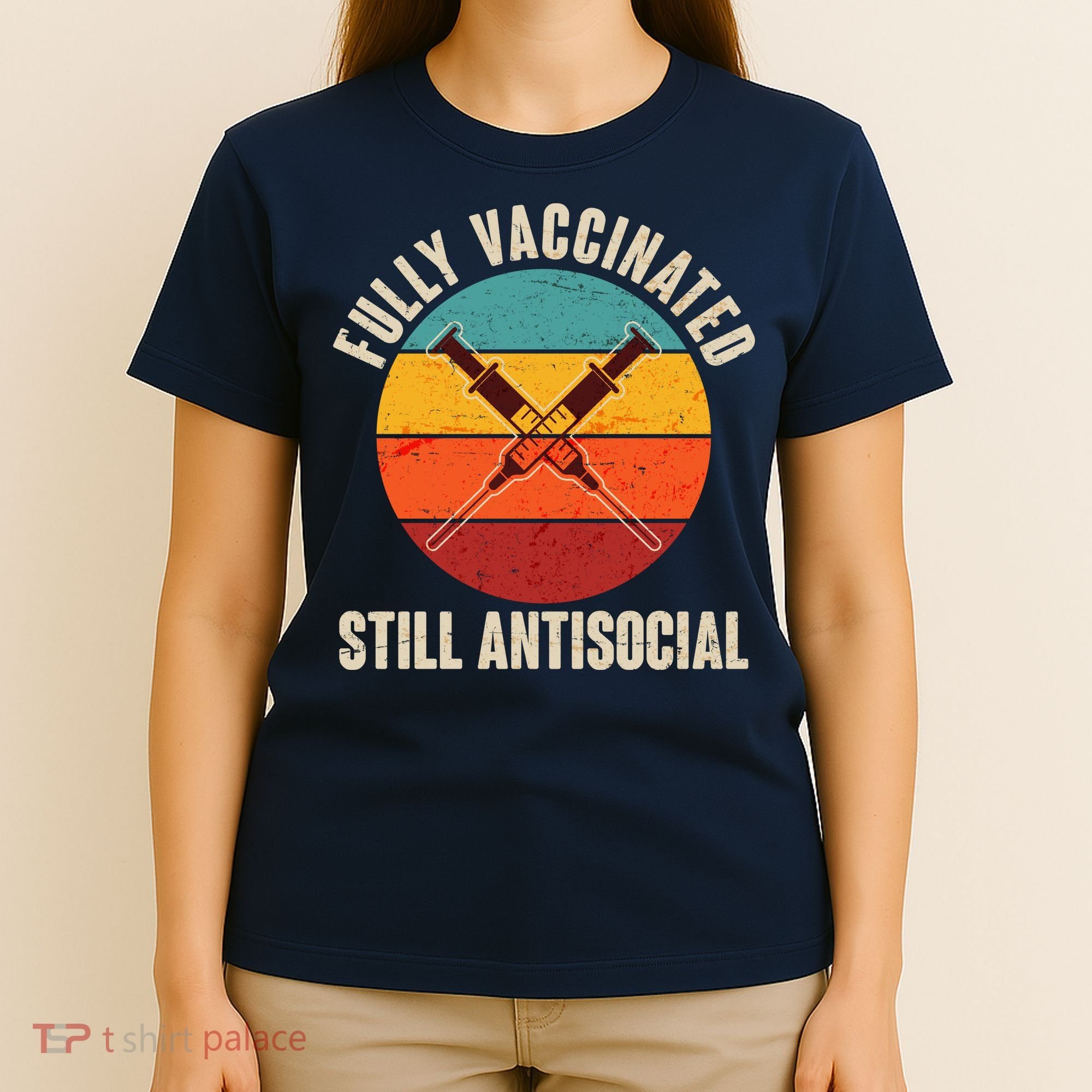 Fully Vaccinated Still Antisocial Vintage T-Shirt
