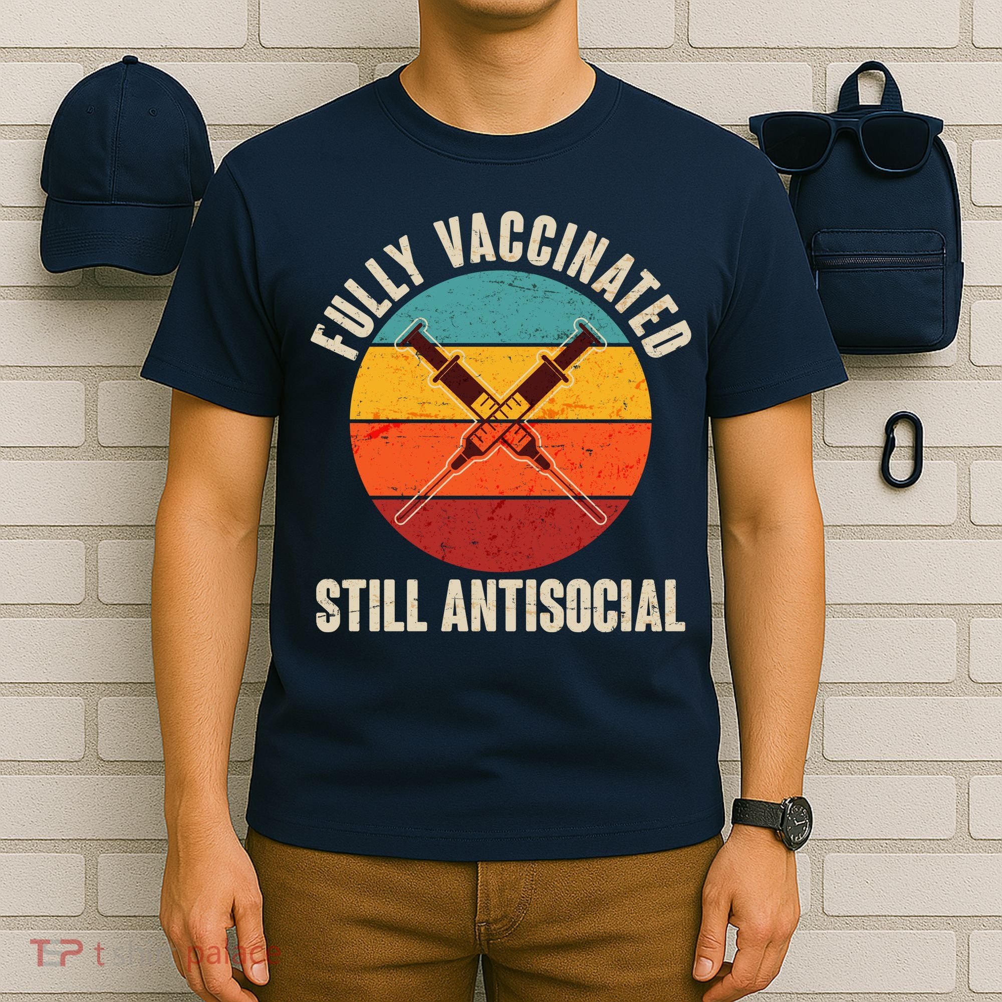 Fully Vaccinated Still Antisocial Vintage T-Shirt
