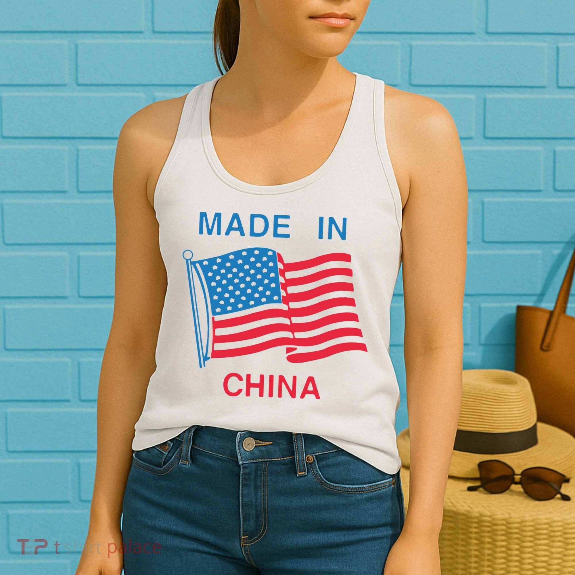 Flag Usa Made In China Women's Tank Top