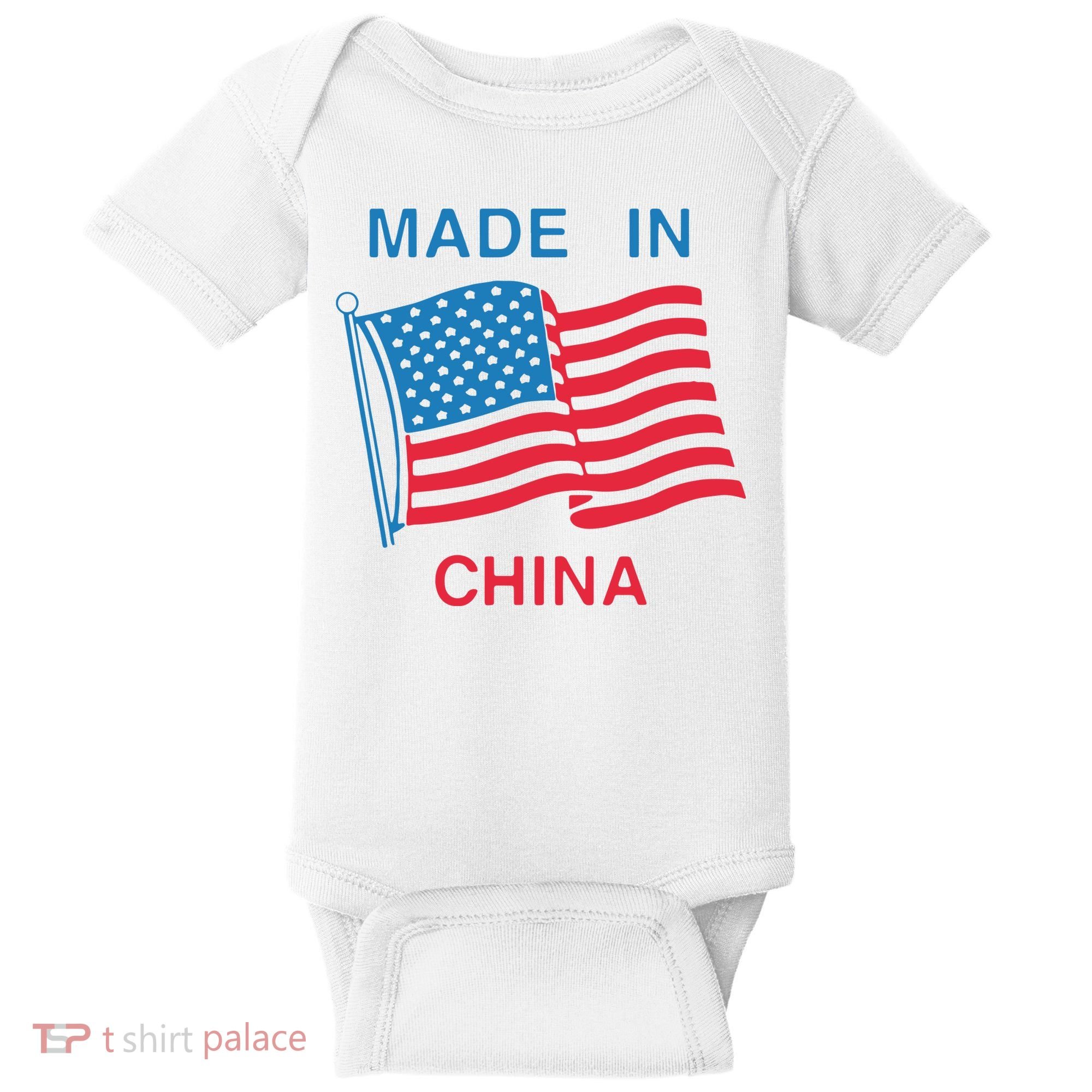 Flag Usa Made In China Baby Bodysuit
