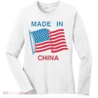 Flag Usa Made In China Women's Long Sleeve Shirt thumb 0
