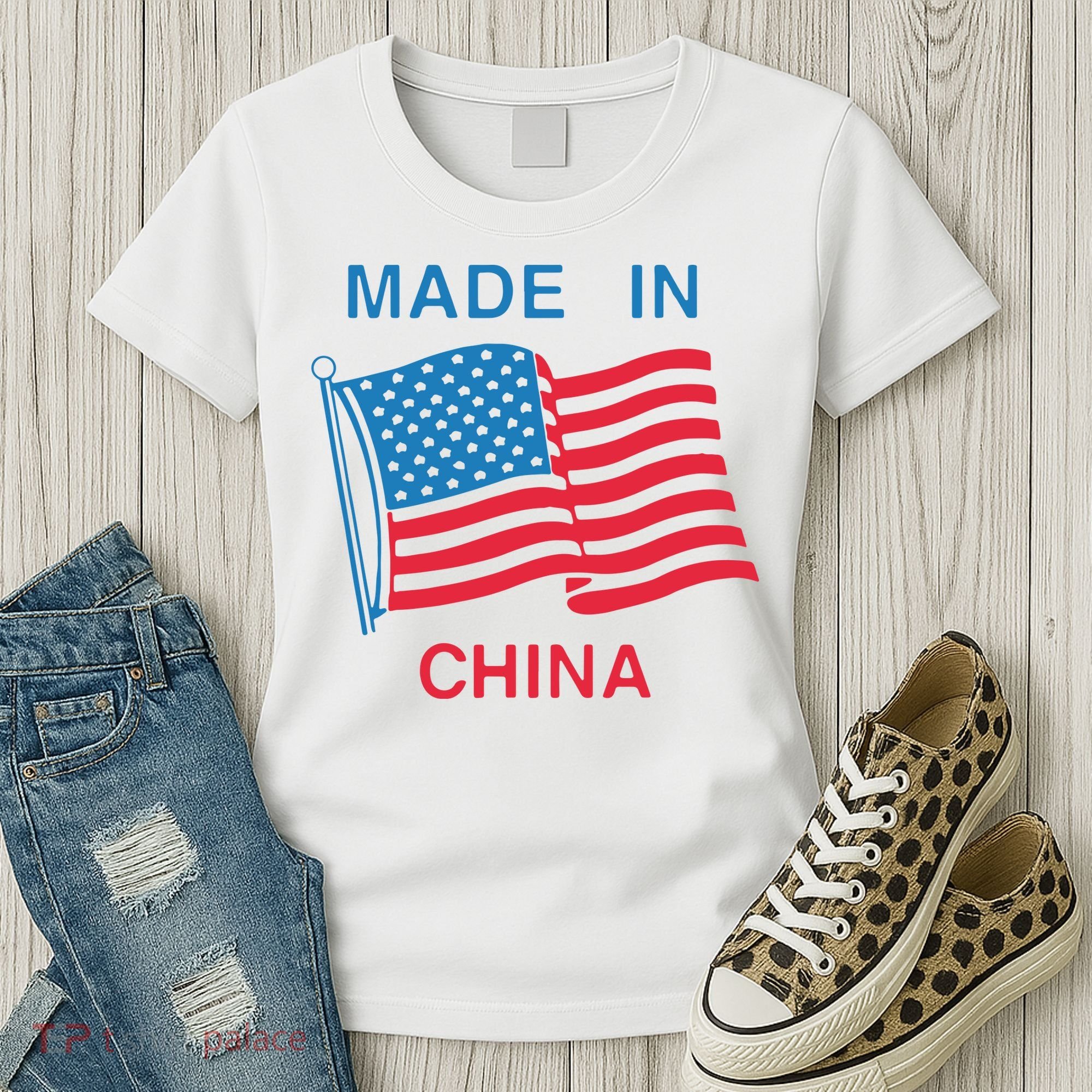 Flag Usa Made In China Women's T-Shirt
