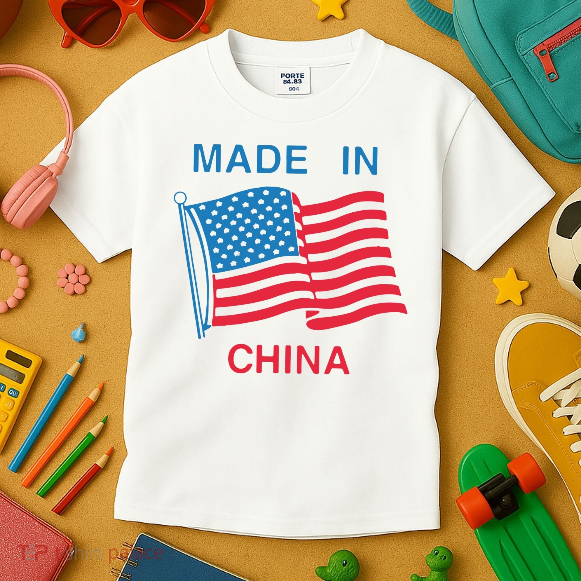 Flag Usa Made In China Kids T-Shirt