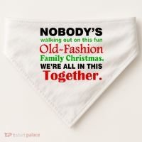 Fun Old Fashion Family Christmas USA-Made Doggie Bandana thumb 0