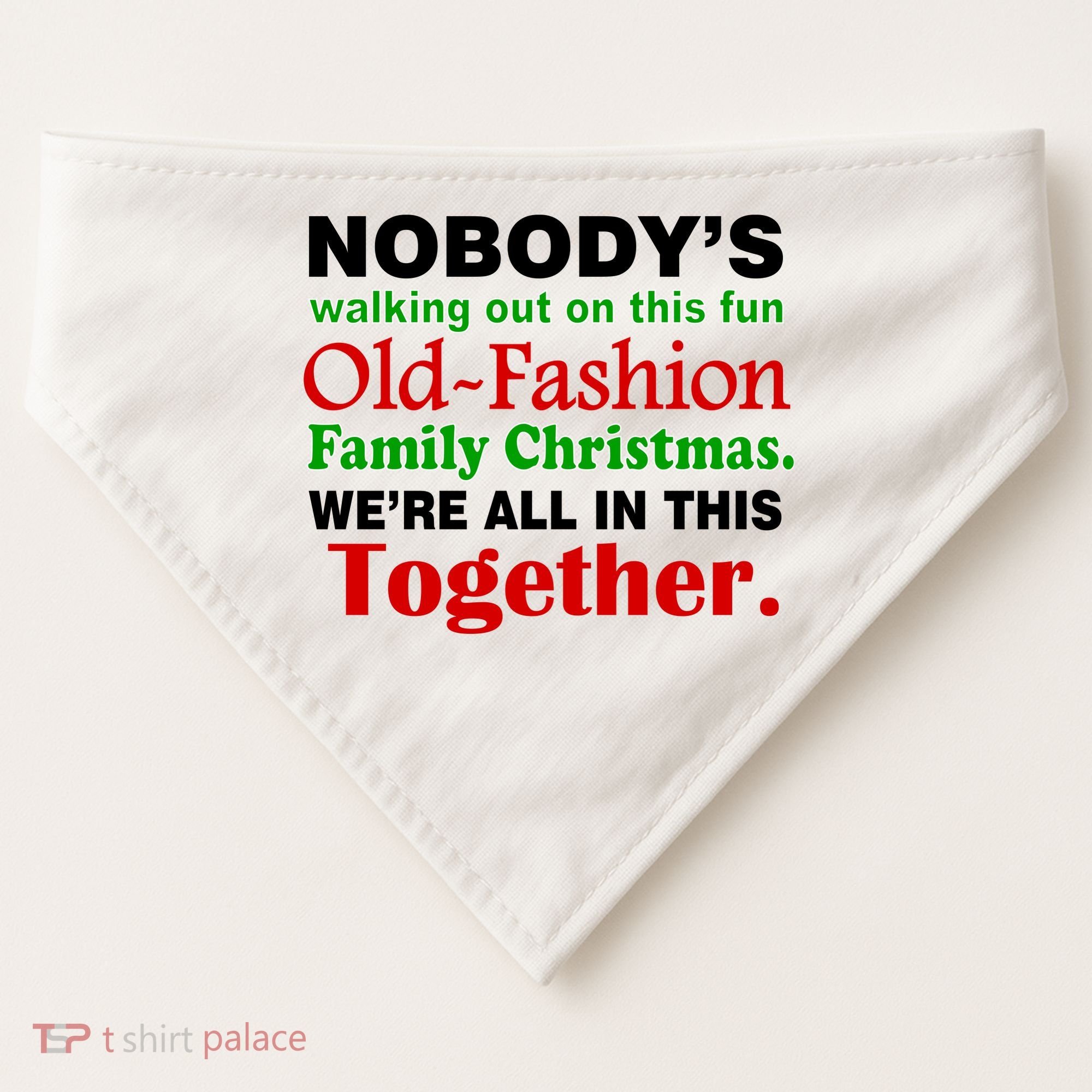 Fun Old Fashion Family Christmas USA-Made Doggie Bandana