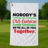 Fun Old Fashion Family Christmas Golf Towel thumb 1