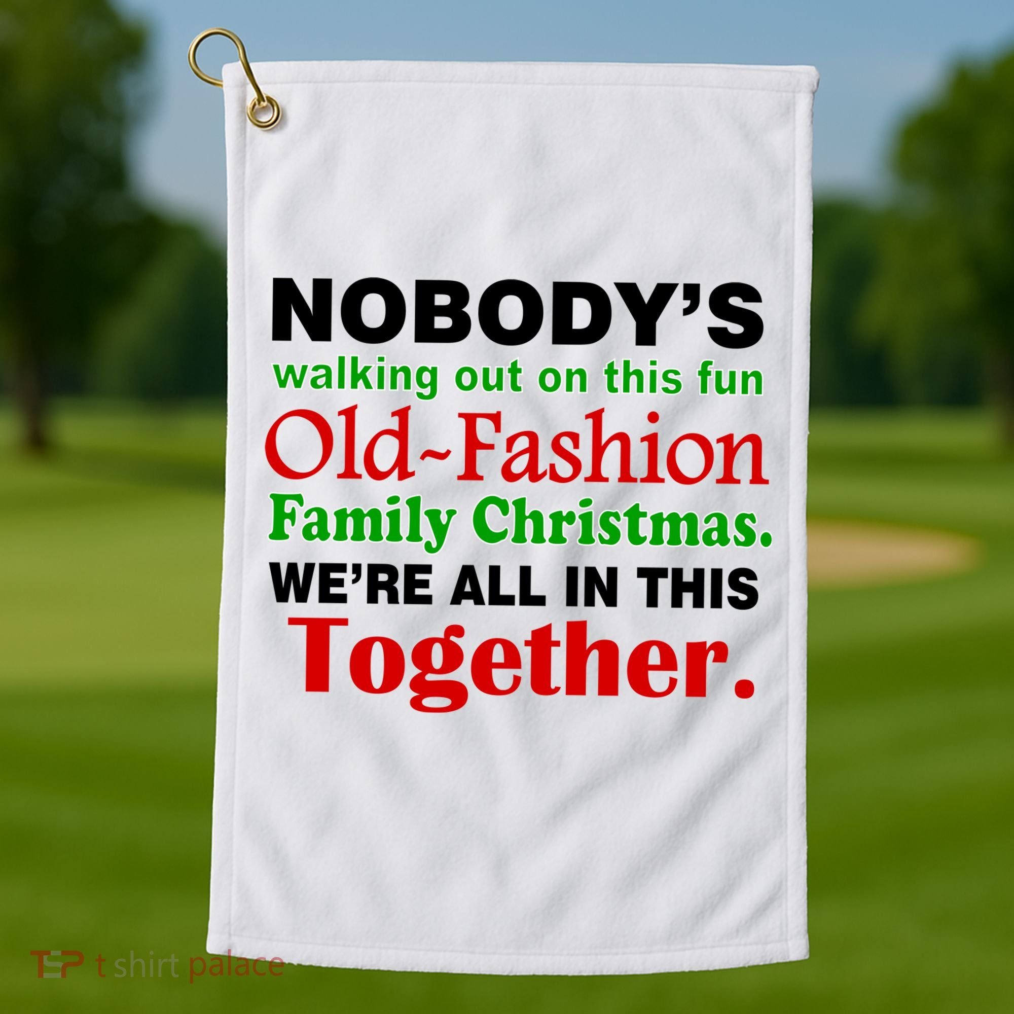 Fun Old Fashion Family Christmas Golf Towel