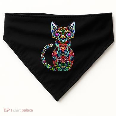 Fun Trippy Cat USA-Made Doggie Bandana