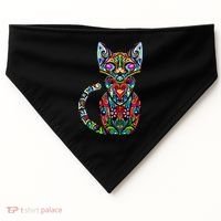 Fun Trippy Cat USA-Made Doggie Bandana thumb 0